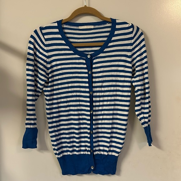 lowrys farm Sweaters - Royal blue and white stripped cardigan